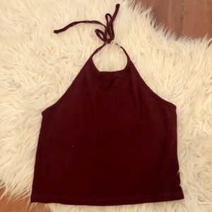 Maroon Brandy Melville Halter Top
